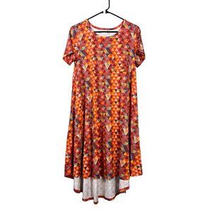LuLaRoe Carly Women's Orange Triangle Dress